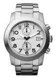 Marc Jacobs MBM5030 Larry Chronograph Men's Watch – White Dial & Silver Steel Strap