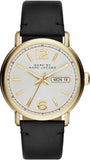 Marc Jacobs Fergus White Dial Black Leather Strap Watch for Men - MBM5081