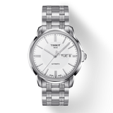 Tissot Automatics III Day Date White Dial Silver Steel Strap Watch For Men - T065.430.11.031.00