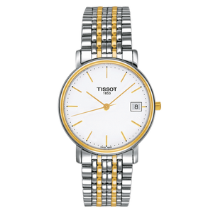 Tissot Desire White Dial Two Tone Mesh Bracelet Two Tone Steel Watch For Men - T52.2.481.31