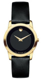 Movado 0606877 Museum Classic Women's Watch – Black Dial & Black Leather Strap