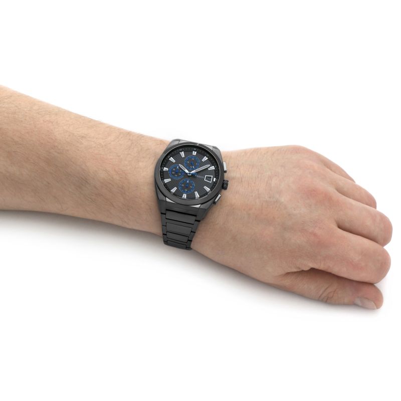 Fossil FS5830 Everett Men's Chronograph Watch – Grey Dial & Grey Steel Strap