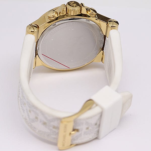 Michael Kors Dylan Chronograph White Dial White Rubber Strap Watch For Men - MK8937