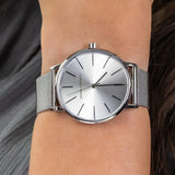 Armani Exchange Lola AX5535 Women's Analog Watch – Silver Dial with Matching Silver Mesh Strap