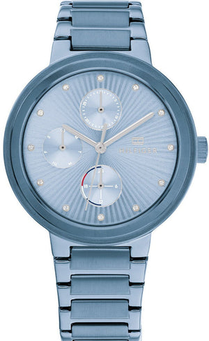 Tommy Hilfiger Joy Chronograph Blue Dial Blue Steel Strap Watch For Women - 1782535