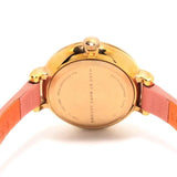 Marc Jacobs Sally White Dial Orange Leather Strap Watch for Women - MBM1355