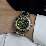 Tag Heuer Formula 1 Chronograph Black Dial Silver Steel Strap Watch for Men- CAZ101AC.BA0842
