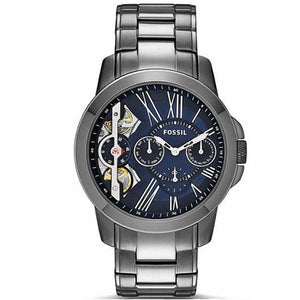 Fossil Grant Twist Multifunction Blue Dial Grey Steel Strap Watch for Men - ME1146