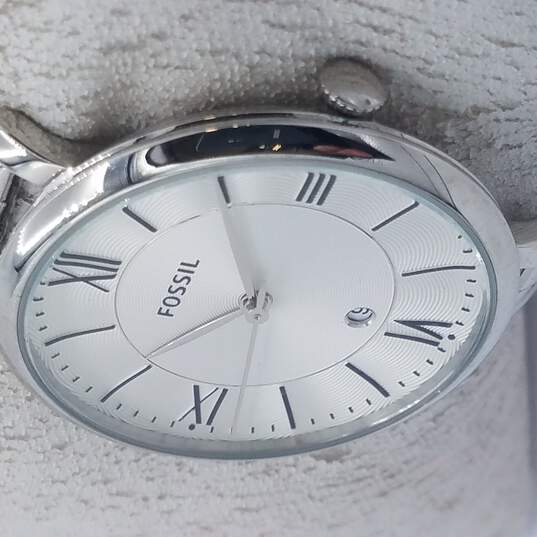 Fossil Jacqueline White Dial Silver Steel Strap Watch for Women - ES3698