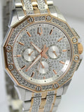Bulova Octova Crystal Silver Dial Two Tone Steel Strap Watch for Men - 98C133