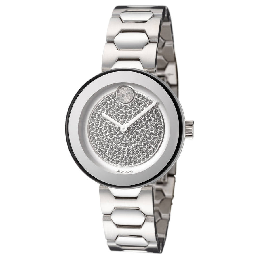 Movado Bold Silver Dial Silver Steel Strap Watch For Women - 3600567