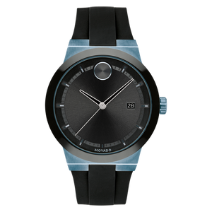 Movado Bold Fusion Black Dial Black Rubber Strap Watch for Men - 3600626