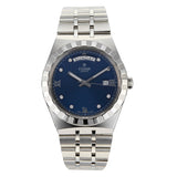 Tudor Royal Automatic Diamonds Blue Dial Silver Steel Strap Watch for Men - M28600-0006