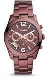 Fossil ES4110 Perfect Boyfriend Women's Watch – Maroon Dial & Maroon Steel Strap
