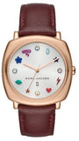 Marc Jacobs MJ1598 Mandy Quartz Women's Watch – White Dial & Brown Leather Strap