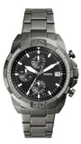 Fossil FS5852 Bronson Chronograph Men’s Watch – Black Dial with Grey Steel Strap
