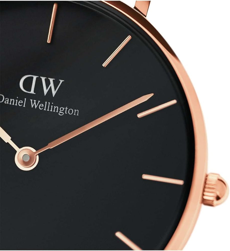 Daniel Wellington Petite St Mawes Black Dial Brown Leather Strap Watch For Women - DW00100169
