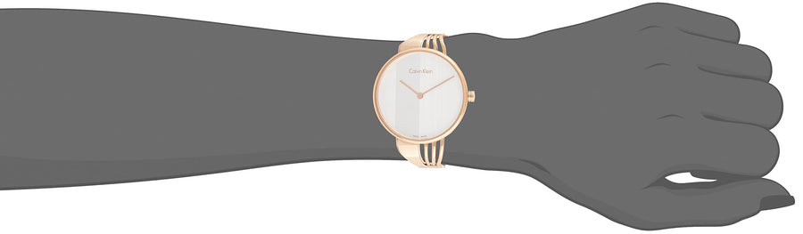 Calvin Klein Drift White Dial Rose Gold Steel Strap Watch for Women - K6S2N616