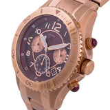 Marc Jacobs Rock Chronograph Mother of Pearl Red Dial Rose Gold Steel Strap Unisex Watch - MBM3251