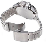 Diesel Mega Chief Chronograph Blue Dial Silver Steel Strap Watch For Men - DZ4465