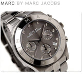 Marc Jacobs Blade Chronograph Black Dial Black Steel Strap Watch for Women - MBM3103