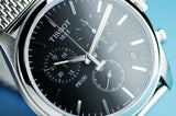 Tissot PR 100 Chronograph Black Dial Silver Mesh Bracelet Watch For Men - T101.417.11.051.01