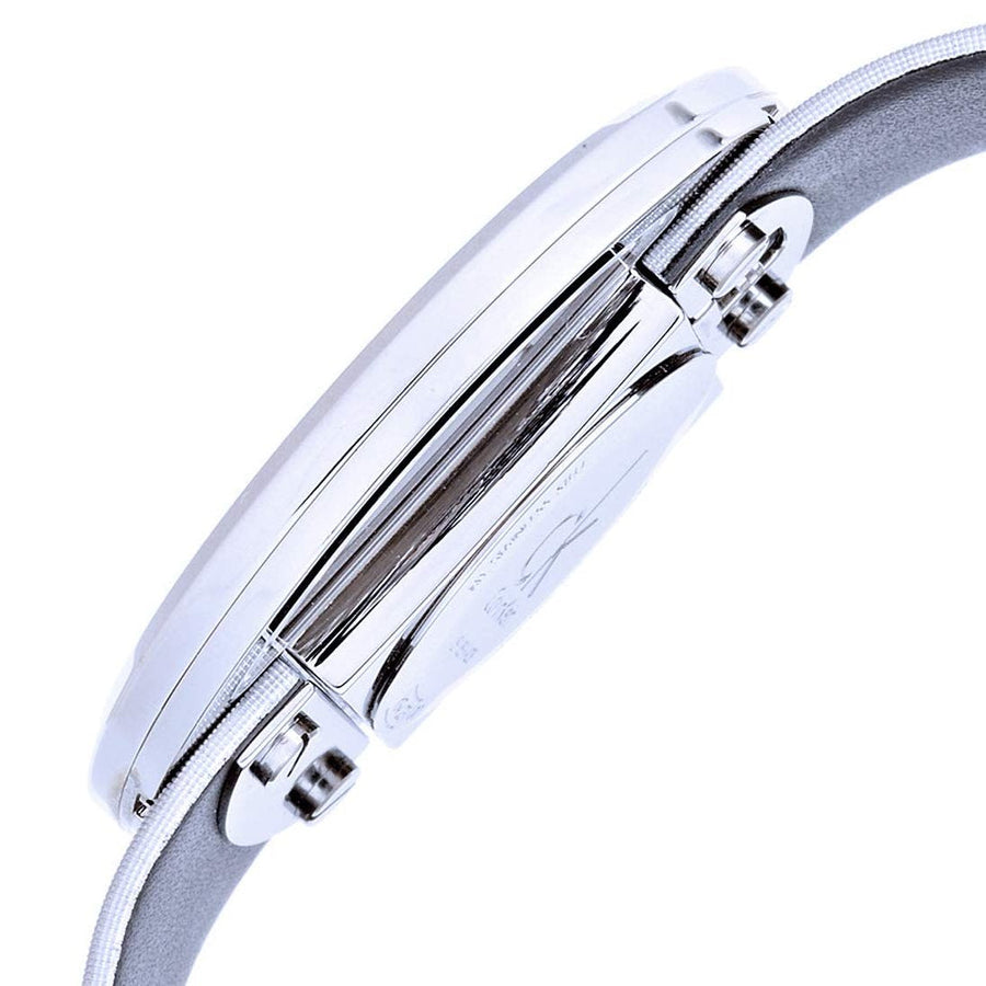 Calvin Klein Glam Transparent Silver Dial Grey Leather Strap Watch for Women - K9423193