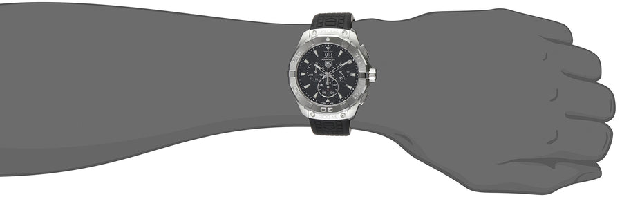Tag Heuer Aquaracer Quartz Chronograph Black Dial Black Rubber Strap Watch for Men - CAY1110.FT6041