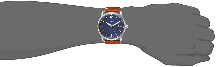Fossil Commuter Blue Dial Blue Leather Strap Watch for Men - FS5325