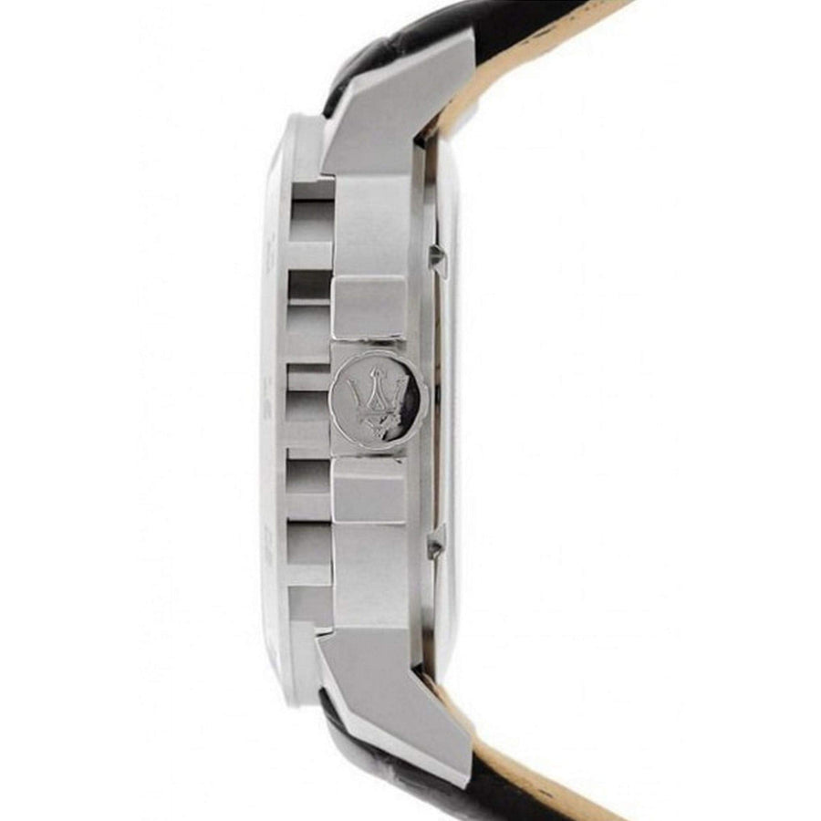 Maserati Ingegno Automatic Black Skeleton Dial Black Leather Strap Watch For Men - R8821119002