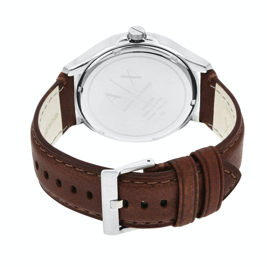 Armani Exchange Hampton AX2133 Men's Chronograph Watch – Blue Dial with Brown Leather Strap