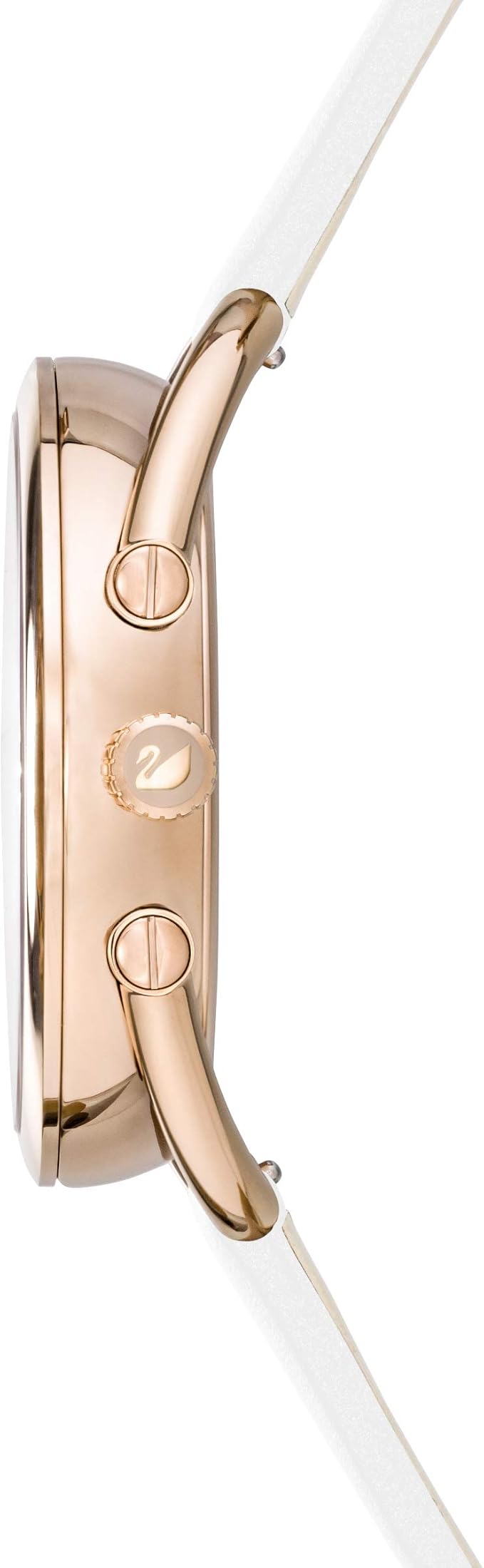 Swarovski Crystalline Glam Silver Dial White Leather Strap Watch for Women - 5452459