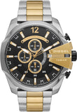 Diesel DZ4581 Mega Chief Chronograph Men's Watch – Black Dial & Two-Tone Stainless Steel Strap
