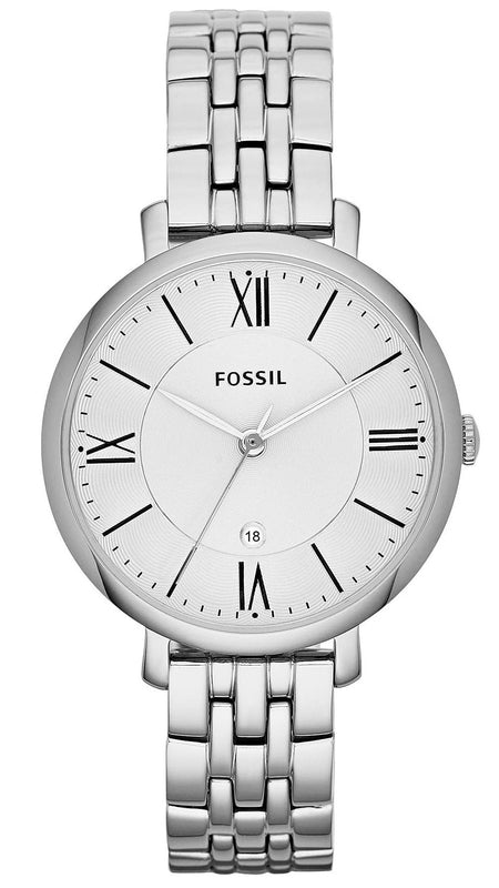 Fossil Jacqueline White Dial Silver Steel Strap Watch for Women - ES3433