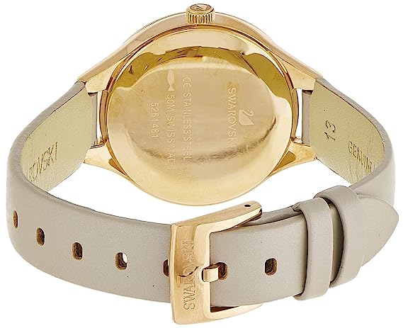Swarovski Lovely Crystals Mini Grey Dial Grey Leather Strap Watch for Women - 5261481