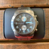 Marc Jacobs Larry Chronograph Black Dial Grey Steel Strap Watch for Men - MBM5051