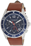 Coach Kent Chronograph Blue Dial Brown Leather Strap Watch for Men - 14602560