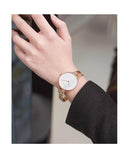 Calvin Klein Drift White Dial Rose Gold Steel Strap Watch for Women - K6S2N616