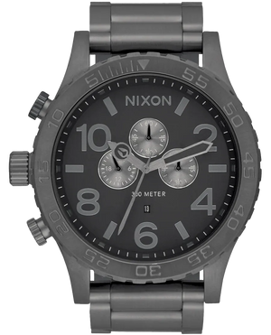 Nixon 51-30 Chronograph Grey Dial Grey Steel Strap Watch for Men - A083-1062