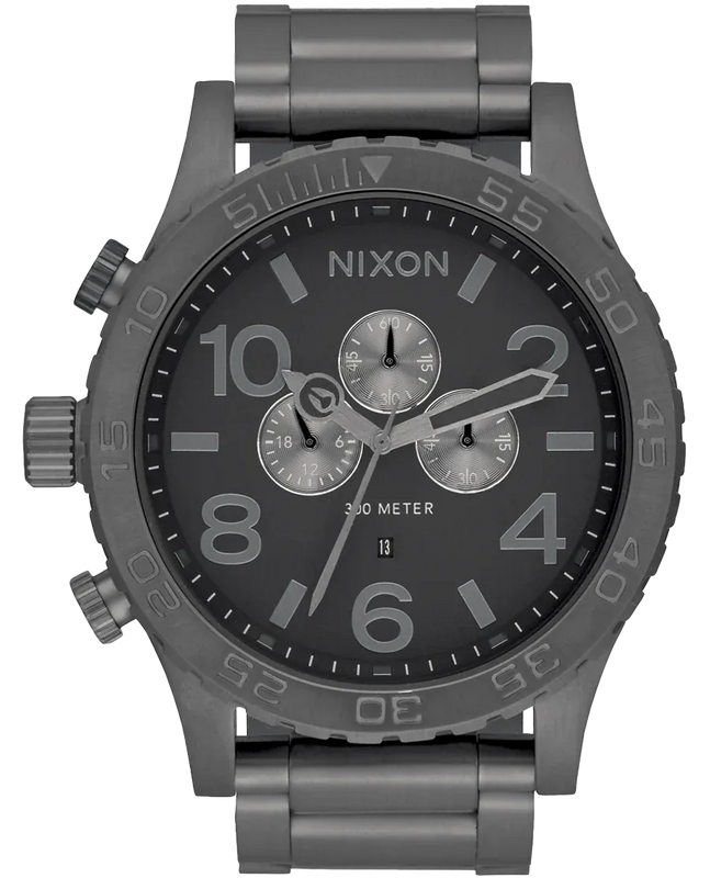 Nixon 51-30 Chronograph Grey Dial Grey Steel Strap Watch for Men - A083-1062