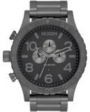 Nixon 51-30 Chronograph Grey Dial Grey Steel Strap Watch for Men - A083-1062