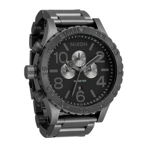 Nixon 51-30 Chronograph Grey Dial Grey Steel Strap Watch for Men - A083-1062