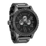Nixon 51-30 Chronograph Grey Dial Grey Steel Strap Watch for Men - A083-1062
