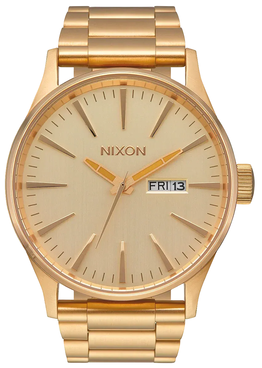 Nixon Sentry Gold Dial Gold Steel Strap Watch for Men - A356-502