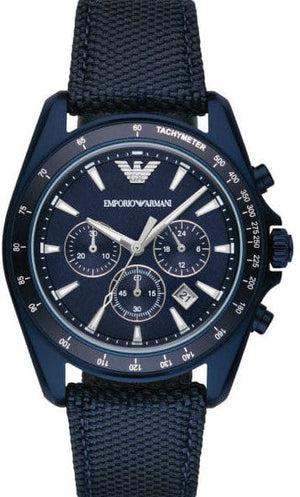Emporio Armani Sportivo Chronograph Blue Dial Blue Nylon Strap Watch for Men - AR6132