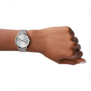 Armani Exchange Lola AX5535 Women's Analog Watch – Silver Dial with Matching Silver Mesh Strap