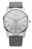 Calvin Klein K2G211Q4 City Men's Watch – Silver Dial & Grey Leather Strap