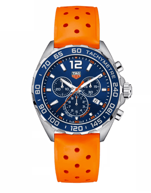 Tag Heuer Formula 1 Quartz Chronograph Blue Dial Orange Rubber Strap Watch for Men - CAZ1014.FT8028