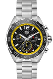 Tag Heuer Formula 1 Chronograph Black Dial Silver Steel Strap Watch for Men- CAZ101AC.BA0842