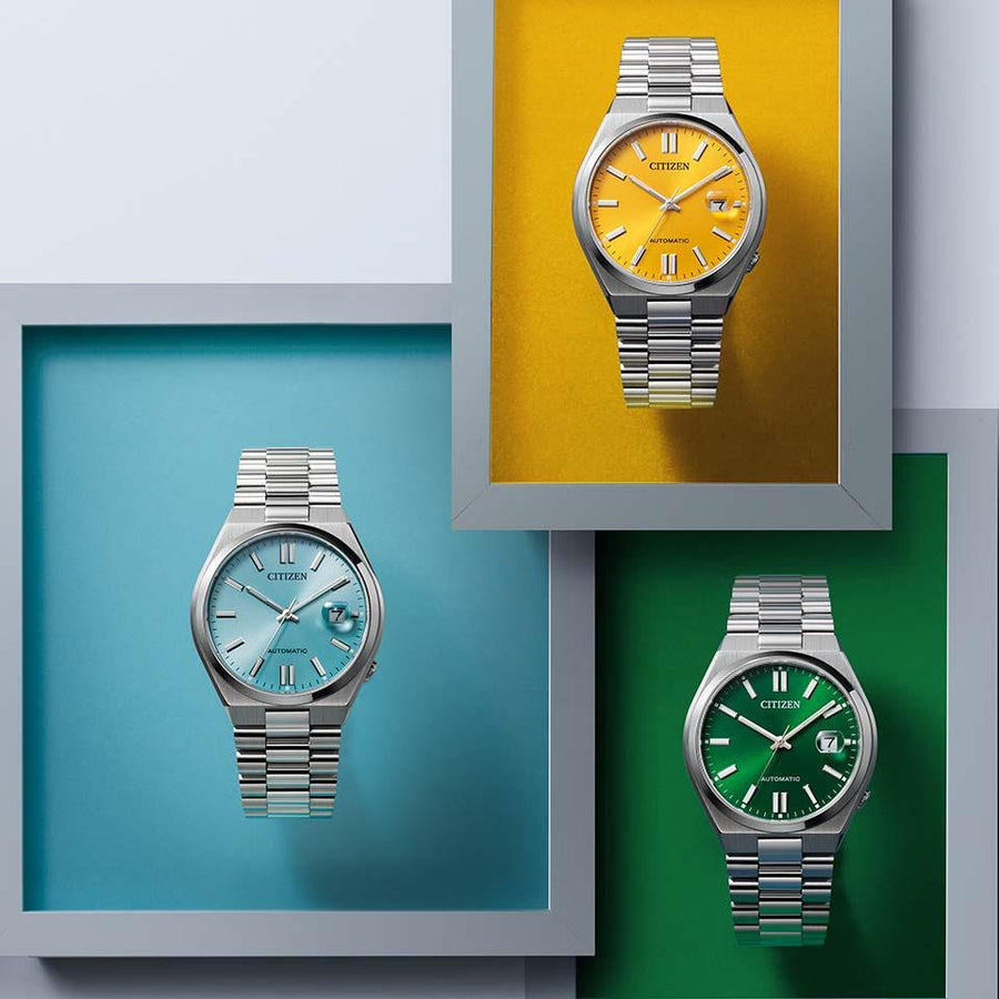 Citizen Tsuyosa NJ0151-88M Men's Automatic Watch – Turquoise Dial with Silver Steel Strap